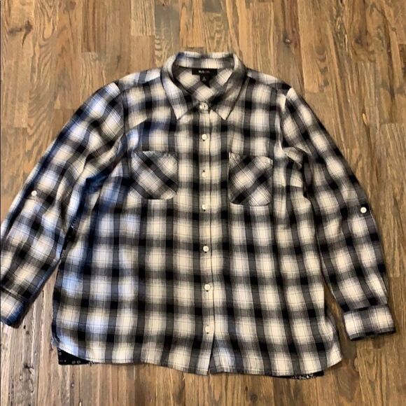 Style & Co plaid & paisley reversible button long sleeve - Picture 6 of 10